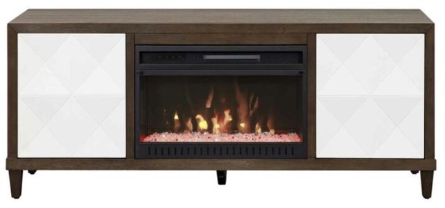 Martin Furniture Stellar Dark Brown/White Fireplace TV Stand-1