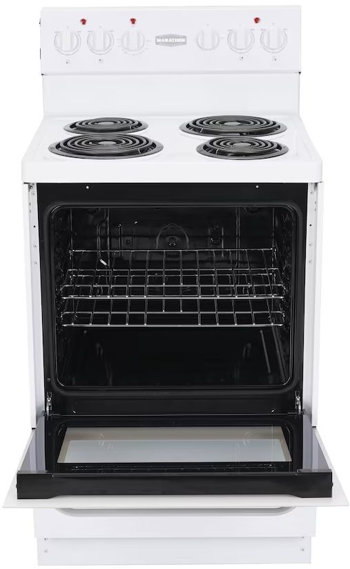 Marathon 24" White Freestanding Electric Range -1