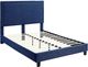 Elements International Erica Blue Upholstered Queen Platform Bed-0