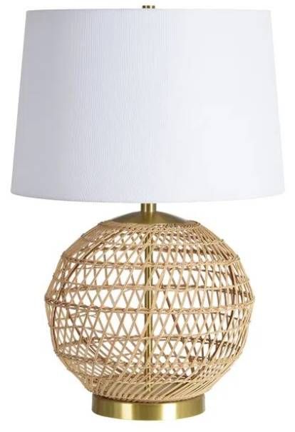 Renwil® Jinani Rattan White Table Lamp