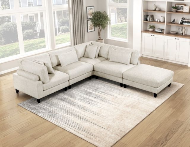 Homelegance® Robstown 5-Piece Beige Modular Sectional with Ottoman-1