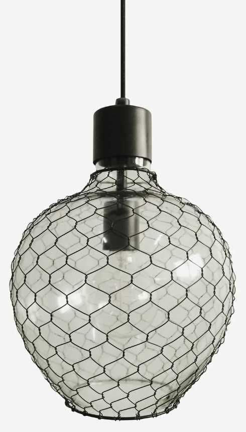 Adesso® Black Wire Cover Tinted Glass Pendant-0