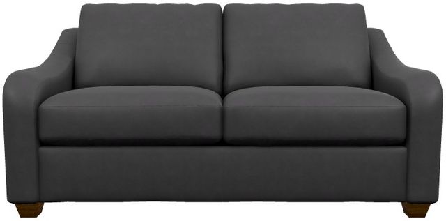 La-Z-Boy® Charlie Navy Leather Apartment-Size Sofa-1