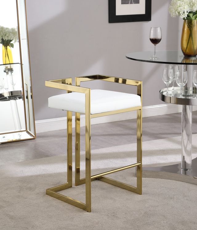 Meridian Furniture Ezra White Velvet Counter Stool-3