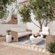 TOV Furniture Alexa Cream/Natural Linen/Rattan Outdoor Sofa-1