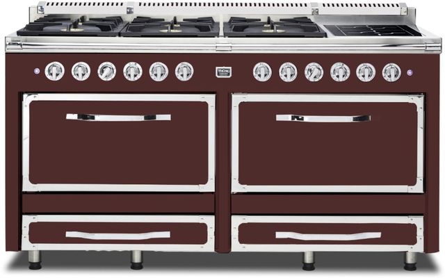 Viking® Tuscany 66" Kalamata Red Dual Fuel Pro-Style Dual Fuel Natural Gas Range-0
