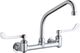Elkay Chrome Foodservice 8" Centerset Wall Mount Faucet with 6" Wristblade Handles and Offset Inlets-0