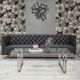 Sagebrook Home Glass Top Coffee Table with Silver Base-2