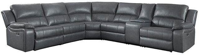 Homelegance® Falun Gray 6-Piece Modular Power Reclining Sectional-0