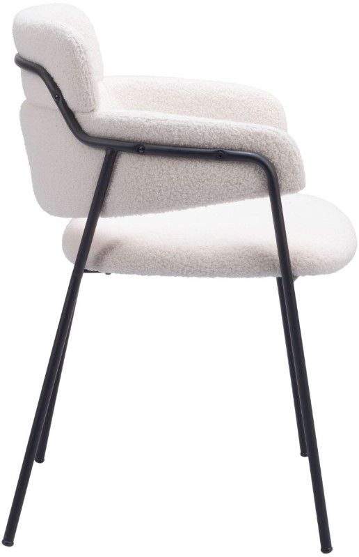 Zuo® Modern Marcel 2-Piece Black/Cream Dining Arm Chair Set-2