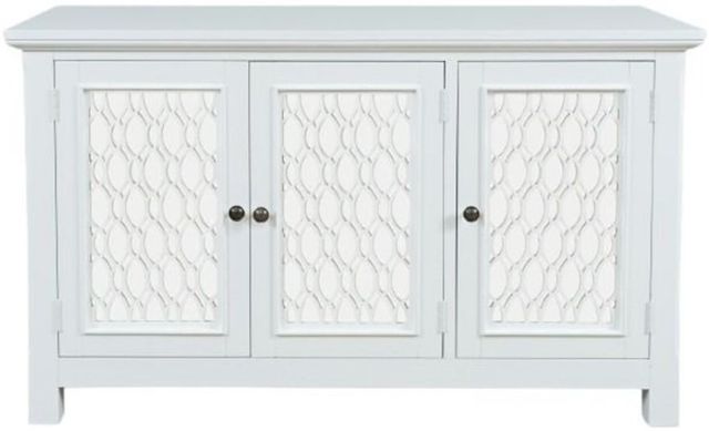Jofran Inc. Isabella White 54" Mirrored Accent Cabinet-2