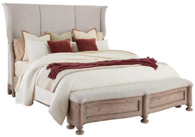 Pulaski™ Higgins Street Woodstone Upholstered King Panel Bed