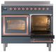 Ilve® Nostalgie II Noblesse 40'' Blue Gray Pro Style Induction Range with Copper Trim-4
