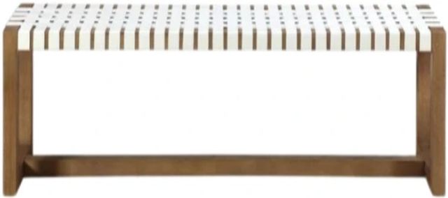Modus Furniture One Bisque/White Pearl Dining Bench-2