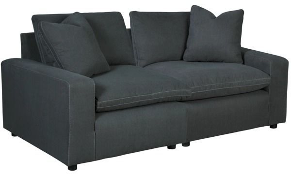 Signature Design by Ashley® Savesto 2-Piece Charcoal Sectional Loveseat-0