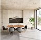 Moe's Home Collection Oslo Walnut Dining Table with Black Iron Base -3