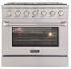Kucht Professional KNG Series 36" Stainless Steel Pro Style Liquid Propane Gas Range with Silver Door-0
