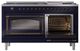 Ilve® Nostalgie II Noblesse 60'' Midnight Blue Pro Style Dual Fuel Range with Burnished Trim-4