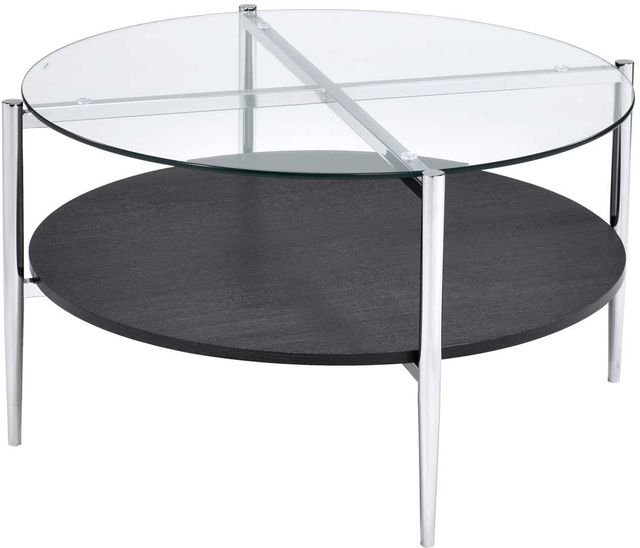 Steve Silver Co. Bayliss Merlot Chrome and Glass Cocktail Table-0