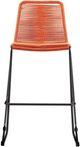 Armen Living Shasta Black/Tangerine Rope/Steel Outdoor Bar Stool-4