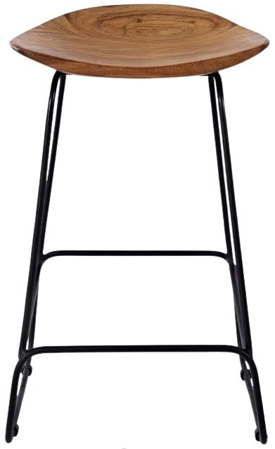 Jofran Inc. Nature's Edge Black/Natural Backless Counter Stool-2