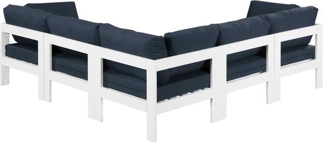 Meridian Furniture Nizuc 5-Piece Navy Outdoor Patio Modular Sectional Set-2
