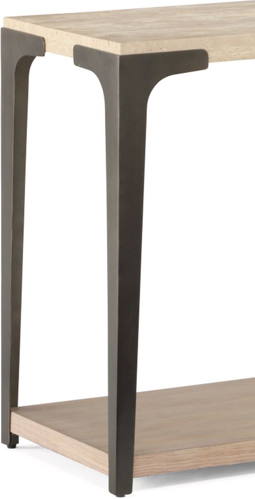 Flexsteel® Omni Natural Light Sofa Table with Antique Bronze Metal Frame-1