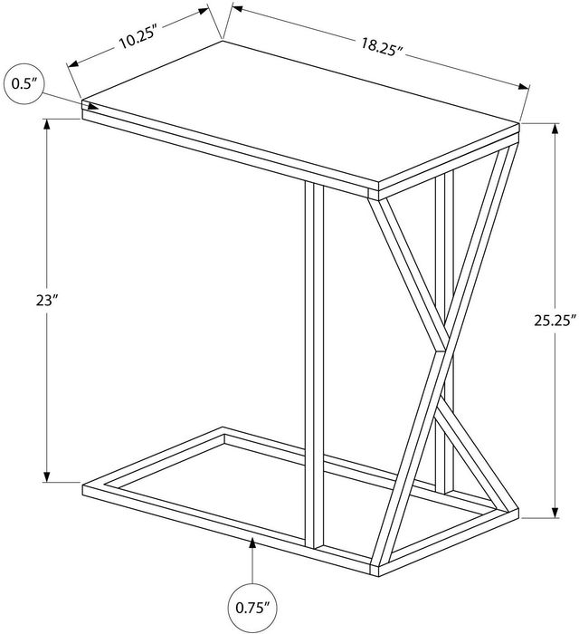 Monarch Specialties Inc. Black 25"H Metal Accent Table-3