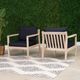 Linon Svana 2-Piece Navy/White Wash Fabric/Wood Outdoor Side Chair Set-1