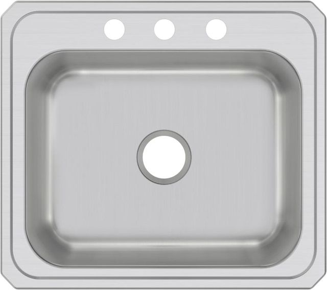 Elkay Celebrity® Brushed Satin 25" x 22" x 7" 3-Hole Single Bowl Drop-In Sink-1