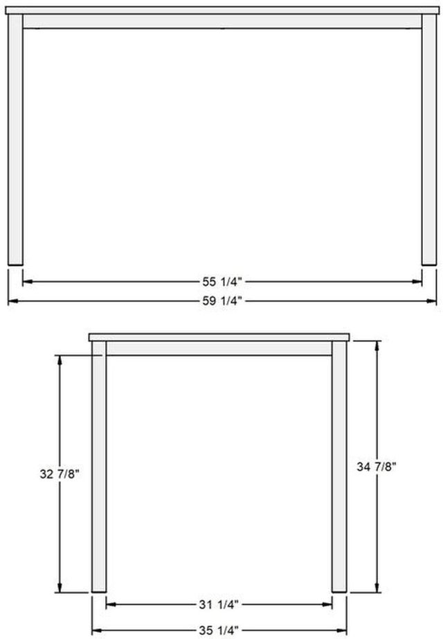 Amisco Customizable Ricard Thermo Fused Laminate Counter Height Table with 1.63" Thick Tabletop-2