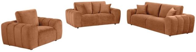 Coaster® Burnett 3-Piece Orange Upholstered Sofa Set-0