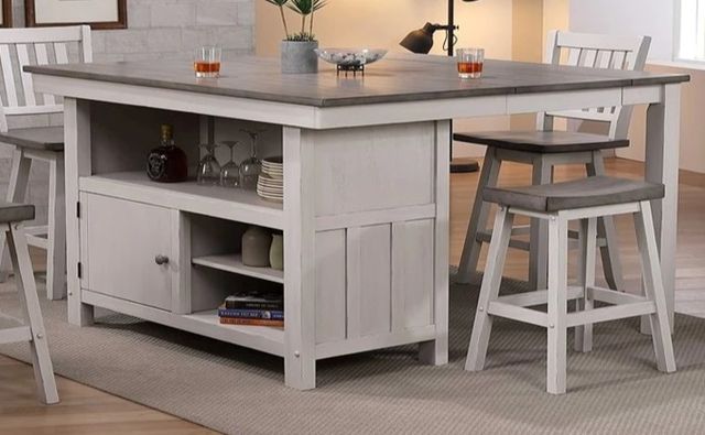 Pub Island Bar Table w/ 18" Butterfly Leaf-0