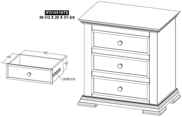 International Furniture Direct Terra Dark Black Nightstand-2