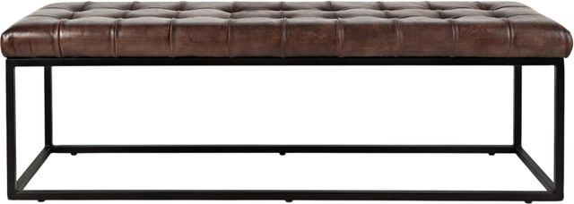 Jofran Inc. Global Archive Hogan Dark Sienna Leather Bench-2