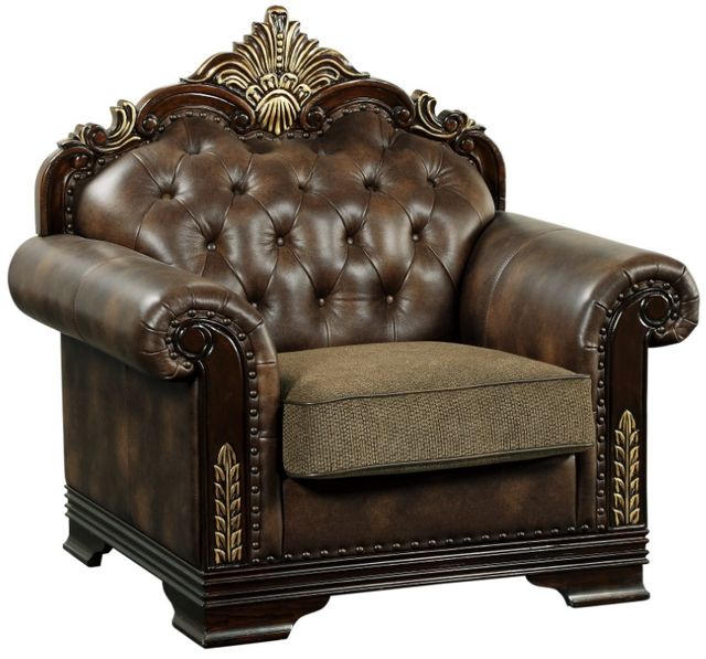 Homelegance® Croydon Brown/Dark Cherry Chair-0