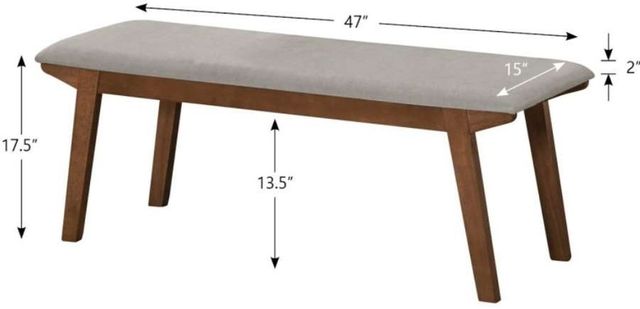Winners Only® Uptown Gray/Medium Walnut Bench-3