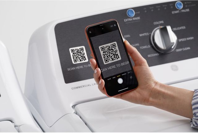 GE® 4.2 Cu. Ft. White Built-In App Payment System Commercial Washer-5