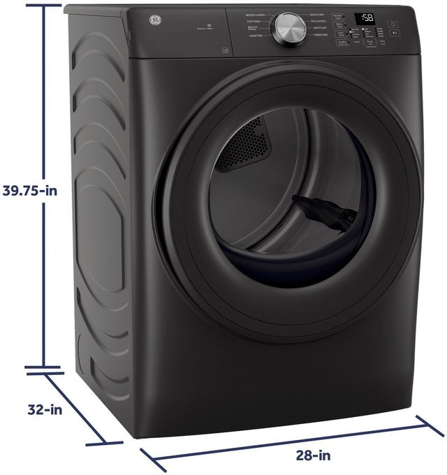 GE® SmartHQ™ 7.8 Cu. Ft. Carbon Graphite Electric Dryer-3
