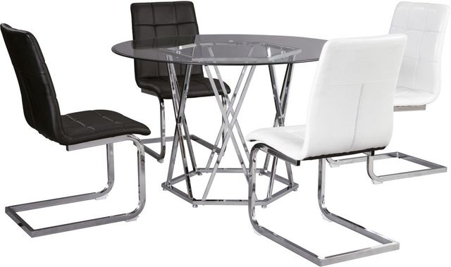Signature Design by Ashley® Madanere Glass Top Dining Room Table with Chrome Base-2