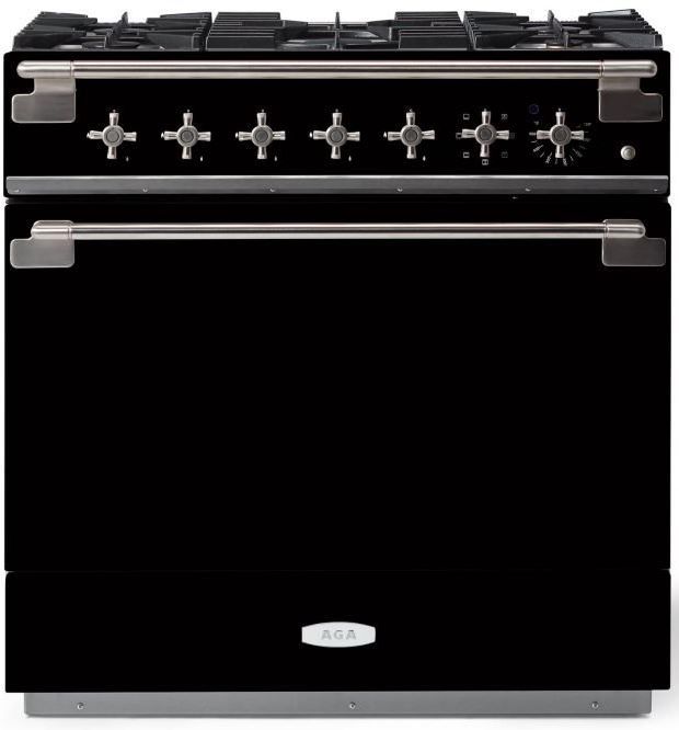 AGA™ Elise 36" Matte Black Pro Style Dual Fuel Range-0