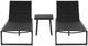 Linon Alora 3-Piece Black Aluminum/Fabric Lounge Chair Set-1