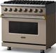 Viking® 5 Series 36" Nantucket Pro Style Dual Fuel (NG) Range with Brushed Brass Trim-3