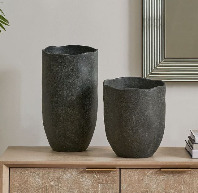 Uttermost® Komorebi 2-Piece Matte Black Vase Set-1