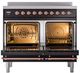 Ilve® Nostalgie II Noblesse 40'' Glossy Black Pro Style Induction Range with Copper Trim-1