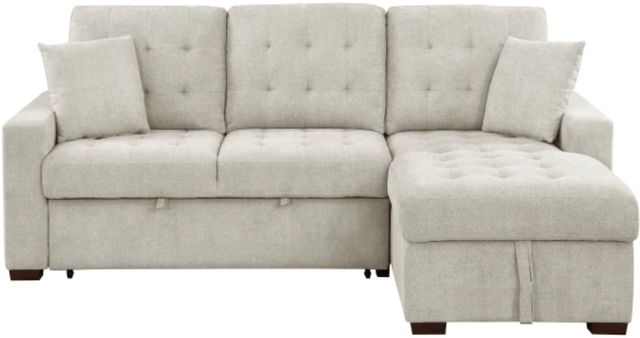 Homelegance® Waitsfield 2-Piece Beige Right Arm Facing Sectional with Pull-out Bed and Hidden Storage-2