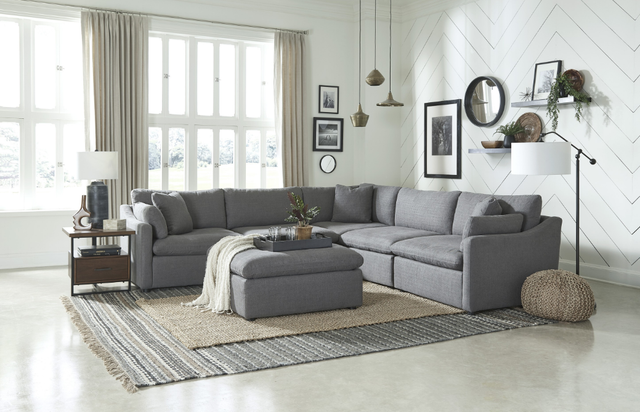 Mazin Furniture Gray Ottoman-2
