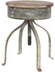 A & B Home Gray Iron/Wood Stool-0