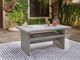 Signature Design by Ashley® Naples Beach Light Gray Outdoor Stainless Steel/Wicker Multi-Use Table-4
