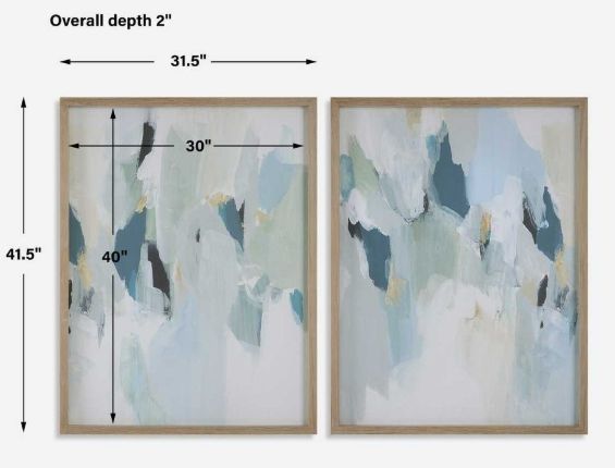 Uttermost® Seabreeze 2-Piece Abstract Framed Canvas Set-2